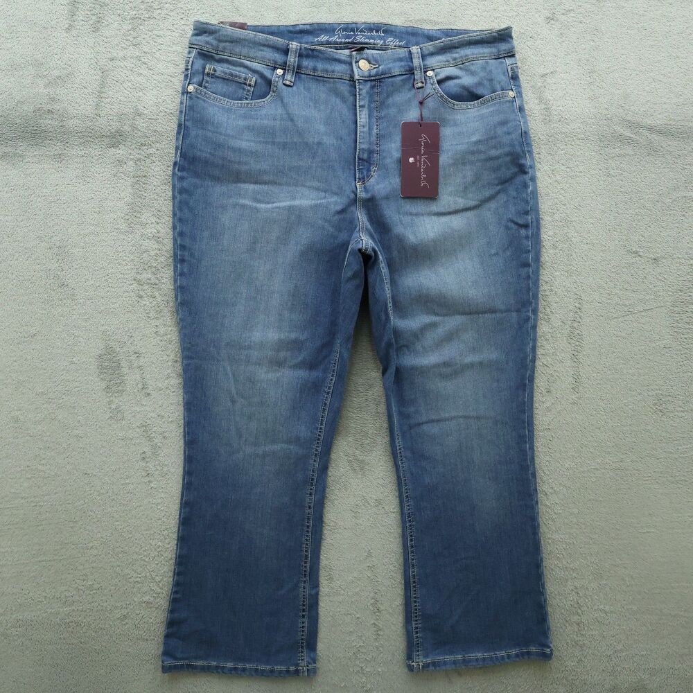 Gloria Vanderbilt Jeans Women's Size 14 Blue High-Rise Crop Denim 26" Inseam NWT